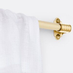 NEW Rejuvenation Outside-Mount Cafe Curtain Set Brass 21" Rod Brackets Screws